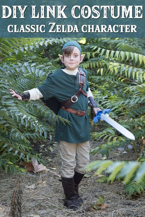 DIY Link from Zelda costume. #Halloween Diy Zelda Costume, Link Costume Diy, Link Zelda Costume, Link Halloween Costume, Zelda Diy, Zelda Costume, Zelda Party, Link Costume, Classic Nintendo