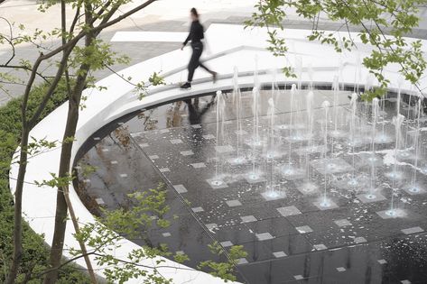 CIMC Gemdale · Meilan City by LAURENT Water Feature Landscape, Cafe Landscape, Mall Landscape, Public Garden Design, Water Scape, 2023 Landscape, Landscape Paving, Urban Square, Fountain Landscape