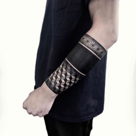 Tattoo uploaded by Tattoodo • Arm band tattoo by Neeno #Neeno #armband #armbandtattoo #band #bracelet #bands #arm #blackwork #sacredgeometry #geometric #pattern #blackfill #arm • 1155571 • Tattoodo Black Band Tattoo, Arm Cover Up Tattoos, Cover Up Tattoos For Men, Geometric Tattoo Sleeve Designs, Band Tattoos For Men, Lower Arm Tattoos, Geometric Sleeve Tattoo, Forearm Band Tattoos, Band Tattoo Designs