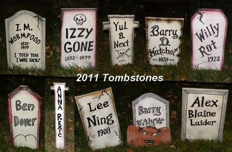 Halloween Tombstone Sayings, Tombstone Sayings, Halloween Headstone, Scary Forest, Halloween Gravestones, Halloween Cemetery, Halloween Graveyard, Halloween Tombstones, Halloween Yard Decorations