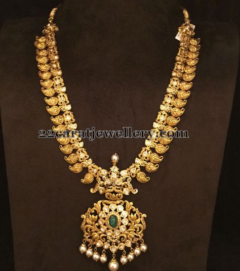 Mango Haram Designs, Kasu Haram, Mango Haram, Haram Designs, Gold Reserve, Mesh Necklace, Gold Jewelry Simple Necklace, Beautiful Gold Necklaces, Gold Necklace Indian Bridal Jewelry