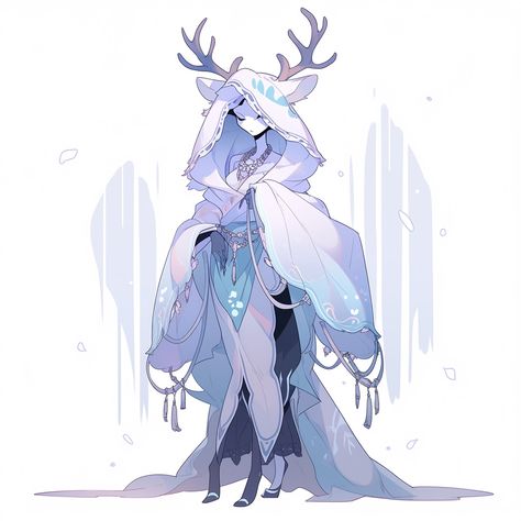 Winter Fairy Character Design, Ice Themed Outfit Drawing, Snowflake Character Design, Winter Outfits Character Design, Winter Clothes Character Design, Ice Themed Character Design, Ice Outfit Design, Fantasy Winter Clothes Art, Ice Oc Male