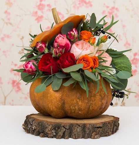 Vibrant Pumpkin Vases with Flower Arrangements, Thanksgiving Table Centerpiece ideas Pumpkin Floral Arrangements, Arrangement Of Flowers, Thanksgiving Floral, Thanksgiving Flowers, Pumpkin Vase, Pumpkin Arrangements, Table Centerpiece Decorations, Fall Flower Arrangements, Fall Floral Arrangements