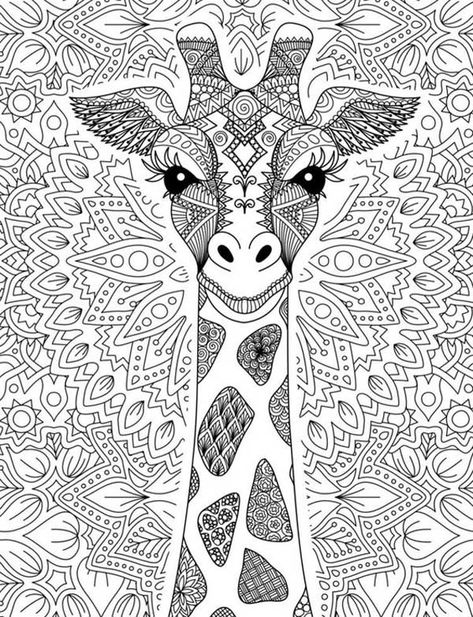 Recovery Topics, Soothing Pictures, Giraffe Coloring Pages, Color Writing, Adult Colouring Printables, Detailed Coloring Pages, Adult Colouring Pages, Free Adult Coloring Pages, Family Coloring