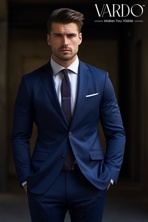 Buy Premium Navy Blue Two Piece Suit for Men Formal Event Attire for Every Occasion Tailored Fit, the Rising Sun Store, Vardo Online in India - Etsy Dark Blue Suit Wedding, Two Piece Suit For Men, Business Suits Men, Blue Suit Outfit, Navy Blue Suit Men, Unique Mens Wedding Suits, Event Attire, Man In Suit, Dark Blue Suit