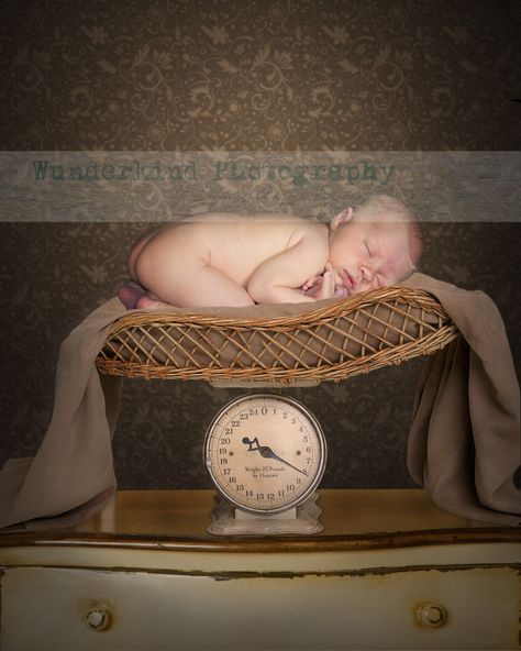 newborn photography  baby boy  wicker scale  composite   www.facebook.com/WunderkindPhotographyByStefanieAdamsFigueroa Vintage Baby, Bassinet, Newborn Photography, Photography Inspiration, Baby Boy, Photography