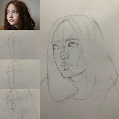 Loomis Method Body Drawing, Luminous Method Face Drawing, Lumis Method Of Drawing, Loomis Portrait, Loomis Method Head Step By Step, Portrait Proportions, Loomis Method Drawing, Portrait Drawing Techniques, Loomis Method Head