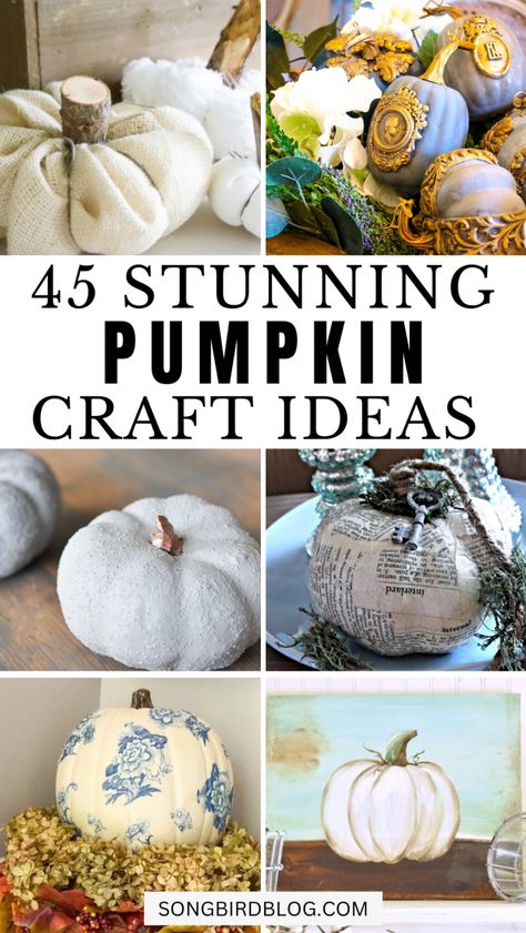 Fall pumpkin decor for the Autumn season. Discover DIY pumpkin decorations, from wooden pumpkin decor to hand painted pumpkins. Create DIY pumpkin centerpieces with decorated pumpkins and upcycled fall decor for your kitchen with pumpkin design. Explore DIY pumpkin pillows and decorated pumpkin flower arrangements. Fall pumpkin crafts with fabric, paper, concrete and wooden pumpkin ideas. There are pumpkin patch signs for farmhouse pumpkin decor. Enhance your porch with outdoor pumpkin decor. Real Pumpkin Crafts, Diy Twine Pumpkins, Pumpkin Diy Decor, Pumpkin Crafts For Adults, Wooden Pumpkin Crafts, Pumpkin Craft Ideas, Decorated Pumpkin, Craft Ideas For Adults, Handmade Pumpkins