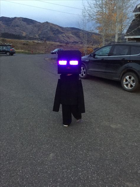 Enderman Costume Diy, Enderman Halloween Costume, Minecraft Enderman Costume, Enderman Outfit, Enderman Costume, Enderman Cosplay, Minecraft Enderman, Minecraft Cosplay, Minecraft Halloween