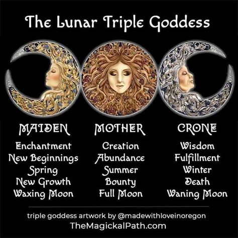 Moon Goddess Art, Angel Healing, Eclectic Witchcraft, Maiden Mother Crone, Goddess Magick, Lunar Witch, Metaphysical Books, Traditional Witchcraft, Wiccan Magic