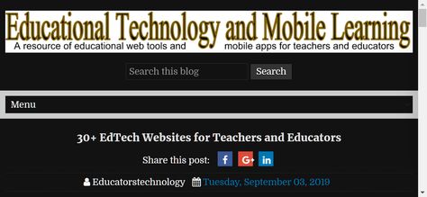 30 EdTech Websites for Teachers and Educators | Educational Technology and Mobile Learning Websites For Teachers, Teacher Websites, Apps For Teachers, Classroom Management Techniques, Physics Teacher, Language Arts Teacher, Social Studies Teacher, 21st Century Skills, Mobile Learning