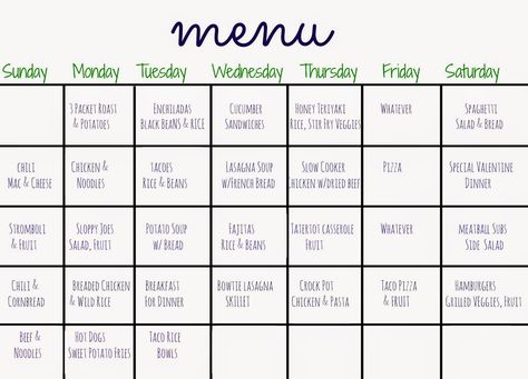 Last month, I decided to meal plan for the entire month ahead of time & it was awesome.  (You can view last month’s post here, 31 Days of Dinners!)  No more stress every weekend about what we were going to eat the following week.    No more scouring Pinterest & cookbooks to figure out the standard … Slow Cooker Lasagna Soup, Meal Calendar, Monthly Menu, Budget Freezer Meals, Chicken Breakfast, Meal Planning Menus, Meal Plan Ideas, Meal Prep Plans, Monthly Meal Planning