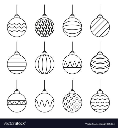 Christmas Doodles Ideas Simple, Ornament Drawing Christmas, How To Draw Ornaments, Christmas Balls Drawing, Simple Christmas Designs, Christmas Ornaments Drawing, Simple Christmas Doodles, Christmas Line Drawings, Christmas Doodles Easy