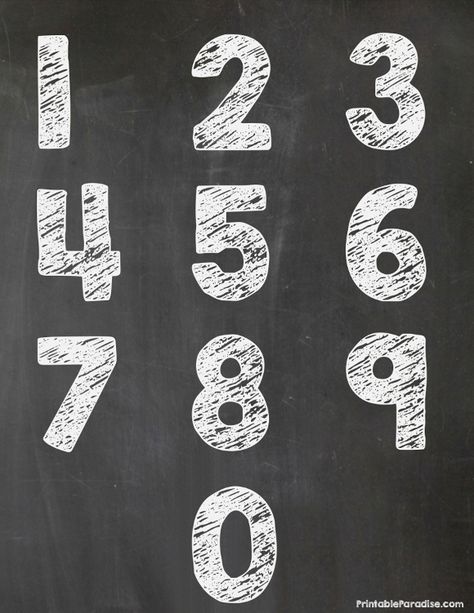 Printable Chalkboard Number 0-9 on One Page Number Cutouts, Chalkboard Numbers, Homemade Chalkboard, Chalk Fonts, Chalkboard Wall Bedroom, Chalkboard Writing, Blackboard Art, Number Poster, Logo Number