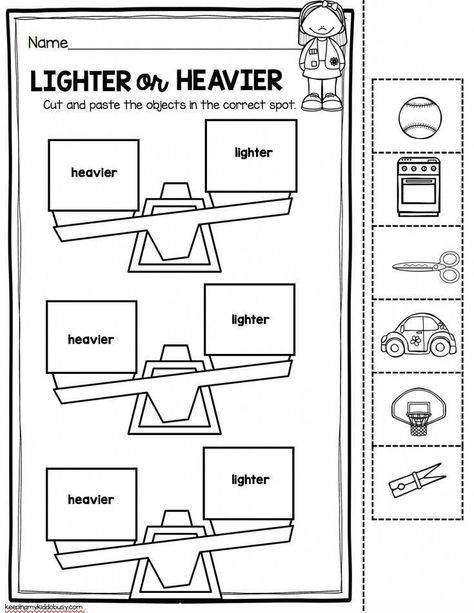 Weight comparison worksheet - easy activity or math center for your kindergarten measurement and data math unit #mathforkindergarten Measuring Weight Kindergarten, Weight Kindergarten, Kindergarten Measurement, Comparison Worksheet, Measurement Kindergarten, Measurement Worksheets, Measurement Activities, Math Measurement, Math Methods