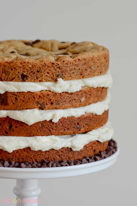 Layered Cookie Cake, Cookie Layer Cake, Cake Recipes At Home, Ultimate Chocolate Chip Cookie, Grooms Cakes, Chocolate Chip Cookie Cake, Layer Cake Recipes, Cookie Cake Recipe, Favorite Pie