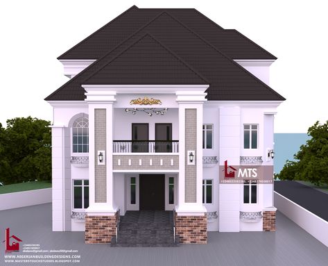 5 Bedroom Duplex – NIGERIAN BUILDING DESIGNS Nigerian Home Design, Kashmir House, 4 Bedroom House Designs, Duplex Floor Plans, Bedroom Decor Gray, Duplex Plans, Block Of Flats, Duplex Design, Cottage Style House Plans