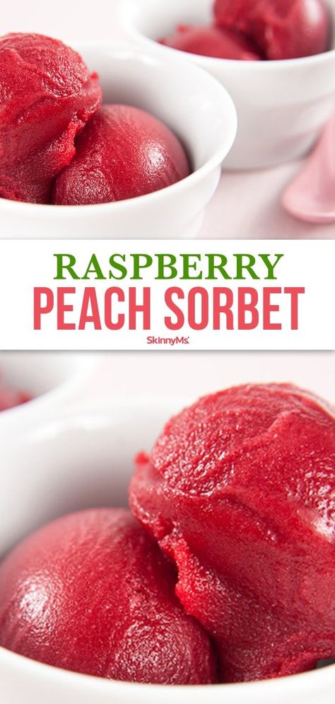 Lite Desserts, Peach Sorbet Recipe, Sorbet Recipe, Sorbet Ice Cream, Creami Recipes, Peach Sorbet, Ice Cream Maker Recipes, Ww Desserts, Sorbet Recipes