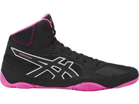 Girls Wrestling Shoes, Asics Wrestling Shoes, Girls Wrestling, Shoes Asics, Wrestling Shoes, Black Hot Pink, Training Shoes, Full Length, Wrestling