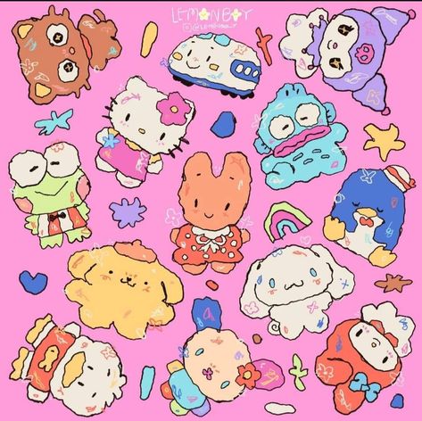 Sanrio Art, Lemon Boy, Hello Kitty Art, Minimalist Tattoos, Cute Doodle Art, Arte Inspo, 영감을 주는 캐릭터, Sanrio Characters, Kawaii Art