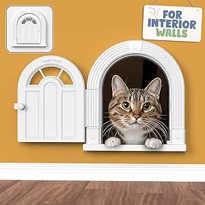 Large Cat Door for Wall Interior, Stylish & Functional Pet Door, No Training Needed Easy DIY Installation, No-Flap, Perfect for Privacy & Safety, Spacious, Fits Cats Up to 20 Lbs Manor Interior, Cat Flap, Pet Doors, Door Interior, Pet Door, Cat Door, Large Cats, Cat Litter Box, Cat Pet Supplies