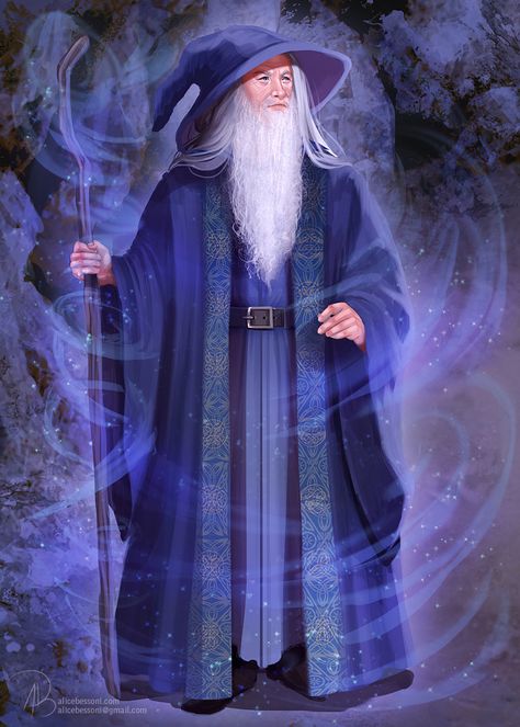 ArtStation - JTG - Wizard, Alice Bessoni Mary Pratt, Blue Wizard, Wizard Costume, Character Sketches, Magical Creatures, Middle Earth, Cool Cards, Tolkien, Card Game