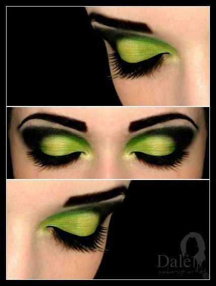 Pretty makeup. Green for a witch, or switch in some red for Little Red, or other colors for other costumes. Pretty Witch Makeup, Witch Eyes, Pretty Witch, Halloween Make-up Looks, Makeover Studio, Witch Makeup, Style Makeover, Halloween Costumes Makeup, Skin Hair