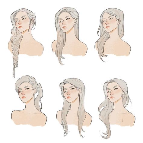 Pelo Anime, Drawing Hair Tutorial, Digital Art Beginner, Drawing Expressions, Figure Drawing Reference, Hair Reference, Art Base, Art Poses, How To Draw Hair