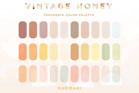 Vintage Honey Procreate Color Palette INSTANT DOWNLOAD Hex Color Codes Vintage Palette Pastel Color Swatches iPad Illustration - Etsy Warm Pastel Color Palette, Honey Color Palette, Ipad Illustration, Vintage Palette, Vintage Colour Palette, Procreate Color Palette, Hex Color, Pastel Color Schemes, Paint Color Inspiration