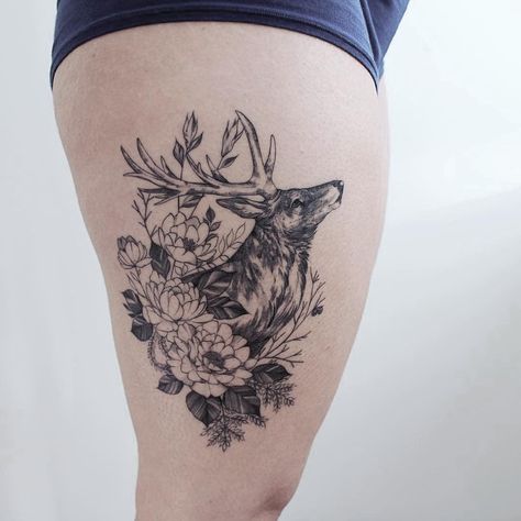 K @ Vancouver, BC Bookings (closed / no DM) @KILLUST for drawings and available flashes Floral Deer Tattoo, Tattoos Representing Strength, Baby Deer Tattoo, Deer Tattoos, Deer Head Tattoo, Elk Tattoo, Deer Skull Tattoos, Deer Tattoo Designs, Sketch Style Tattoos