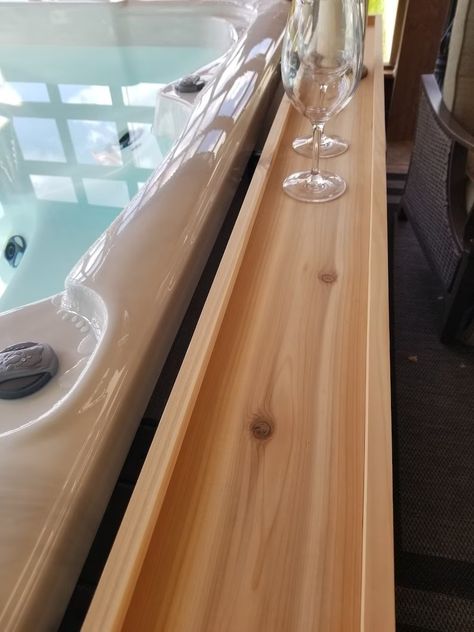 Hot Tub Table, Hot Tub Decor, Tub Table, Hot Tub Bar, Custom Hot Tubs, Tub Decor, Spa Table, Cedar Table, Hot Tub Room