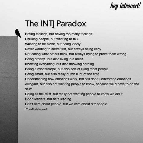 The INTJ Paradox - https://themindsjournal.com/the-intj-paradox/ Zero Empathy, Intj Mastermind, Intj Type, Intj Female, Intj Humor, Intj Enfp, Intj Women, Intj T, Intj And Infj