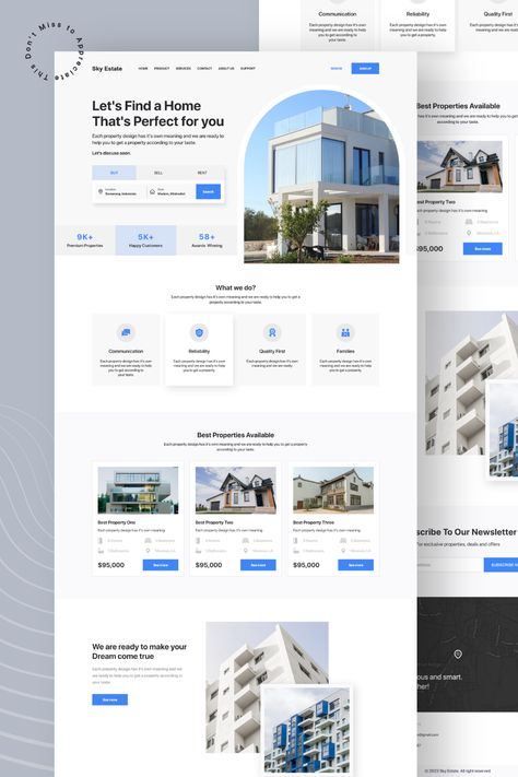 How To Sell Real Estate, Realestate Web Design, Our Projects Page Design, Real Estate Website Design Landing Pages, Home Renovation Website Design, Uiux Design Website, Real Estate Ui Design, Real Estate Website Design Inspiration, Home Page Design Website