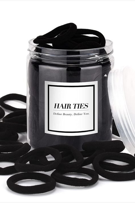 iFwevs 50PCS Black Hair Ties,Cotton Seamless Ponytail Holders,No Damage Elastics Hair Bands for Thick Heavy &Curly Hair Hair Ties Aesthetic, Aesthetic Hair Ties, Hairties Aesthetic, Heavy Curly Hair, Best Hair Ties For Thick Hair, Bday Basket, Clear Hair Ties, Suburb Talks, Black Hair Ties