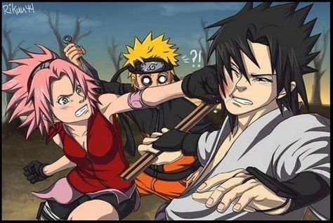 Sakura...damn!!! Would love to see her do this to Sasuke!! Sakura Punch, Naruto Team 7, Naruto Teams, Anime Ninja, Naruko Uzumaki, Naruto Sasuke Sakura, Naruto Comic, Naruto Uzumaki Shippuden, Naruto Cute