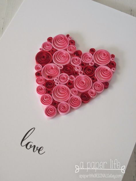 ~ a paper life: love....quilled red & pink heart Valentine Cards For Boyfriend, Diy Quilling Crafts, Paper Quilling For Beginners, Paper Quilling Flowers, Paper Quilling Cards, طابع بريدي, Quilling Work, Art Quilling, Desain Quilling