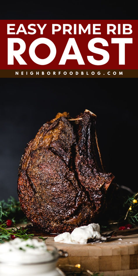 Learn how to cool foolproof prime rib roast! This easy Thanksgiving dinner recipes uses the closed door method. Tender and juicy with a crisp, golden brown exterior, this easy prime rib roast is the BEST. Don't forget the horseradish cream sauce for this busy weeknight dinner! Prime Rib Roast Oven 12 Pounds, Dry Aged Prime Rib Roast, Cooking A Rib Roast In The Oven, Frozen Prime Rib Roast Recipe, No Fail Prime Rib Roast, How To Cook Prime Rib In Oven, Best Prime Rib Roast Oven, How Long To Cook Prime Rib In The Oven, Prime Rib Roast Recipe Crockpot