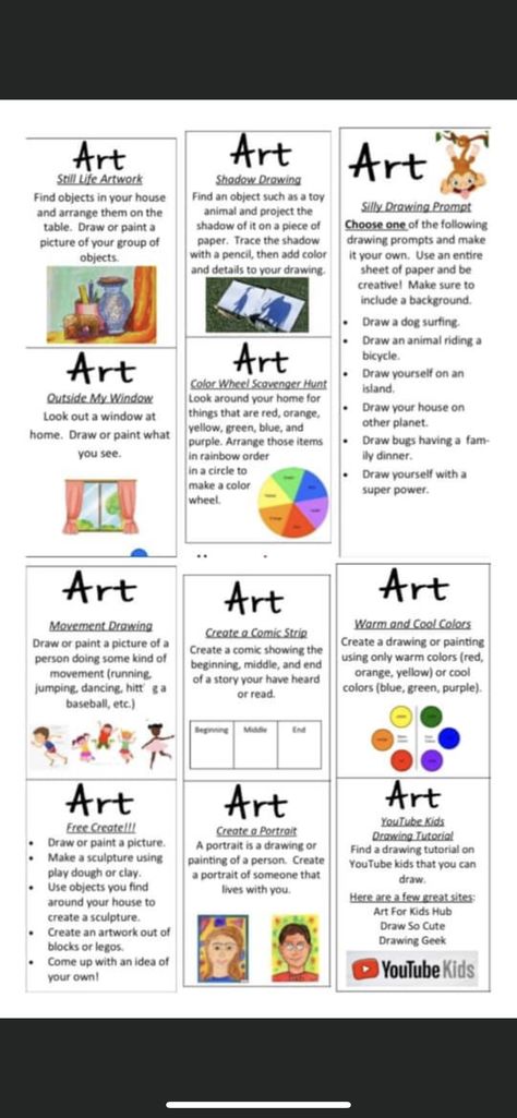 Art Choice Boards Elementary, Art Choice Board Middle School, Art Choice Board Elementary, Art Choice Board High School, Art Choice Board, Art Teacher Resources, Art Handouts, Choice Board, Student Choice