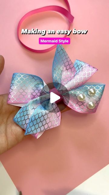 How To Make Hair Ribbons, Making Bows, Halloween Hair Bows, Hair Bow Tutorial, Mermaid Diy, Hair Ribbons, Gift Wrapping Bows, Bow Tutorial, Handmade Hair Bows