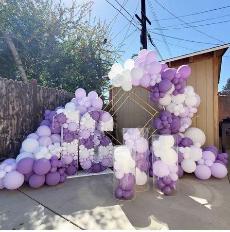 Lavender Balloon Garland, Lilac Balloon Garland, Lilac Balloon Arch, Balloon Arch Lavender, Purple Balloon Arch Backdrop, Lilac Balloon Backdrop, White And Lavender Balloon Garland, Purple And White Balloon Arch, Purple Balloon Garland