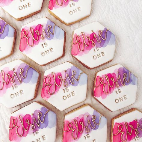 Purple Birthday Cookies, Purple Cookies, Gold Cookies, Cookies Birthday, Purple Birthday, Love Bites, Cookie Ideas, Pink Birthday