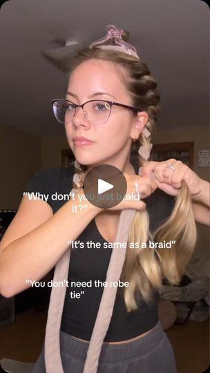 How To Curl Hair With Robe Tie, Curl Hair With Robe Tie, Curls With Robe Tie, Heatless Curls Robe Tie, Heatless Curls With Robe Tie, Robe Curls Hair Tutorial, Bath Robe Curls, Robe Tie Curls, Tie Curls