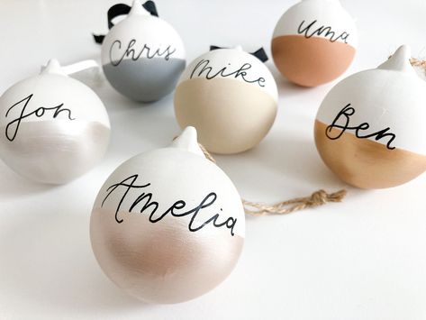 Ceramic Baubles Christmas, Christmas Bauble Ideas, Bauble Ideas, Ceramic Baubles, Hand Painted Bauble, Ribbon Style, Xmas Baubles, Gifts For Loved Ones, Personalised Christmas Baubles