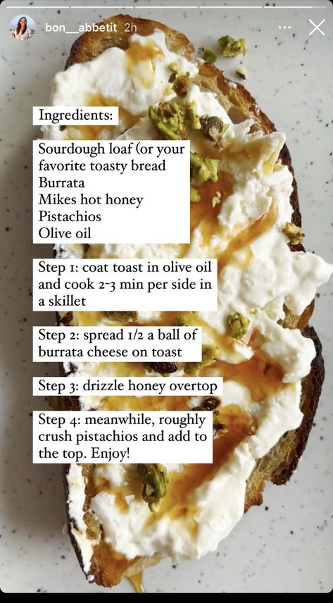 Sourdough Toast Recipes, Sourdough Toast, Sourdough Toast Breakfast, Burrata Toast, Sourdough Toast Toppings, Sourdough Toast Ideas, Sourdough Bread Pizza Toast, Burrata Sourdough Toast, Homemade Recipe Books