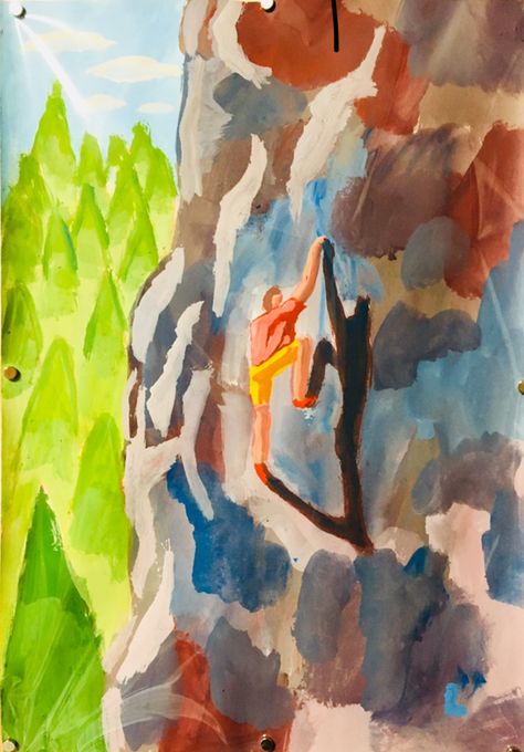 Rock Climbing Drawing, Climbing Drawing, Shadow Person, Climbing Art, Picture Painting, Sketchbook Ideas, Art Colorful, Rock Climbing, Illustration Drawing