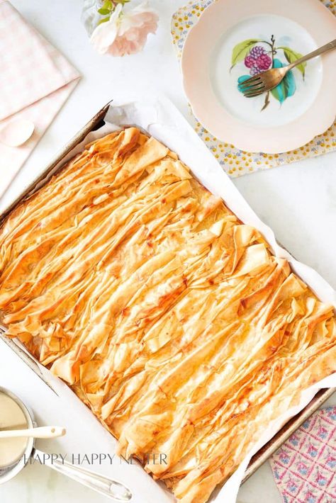 Cheesy Phyllo Ribbon Pie, Phylo Dough Deserts, Lemon Phyllo Dessert, Phyllo Cream Cheese Dessert, Phyllo Dough Cake, What To Do With Phyllo Dough, Phyllo Dough Crinkle Dessert, Phyllo Crinkle Cake, Easy Phyllo Dough Recipes Desserts