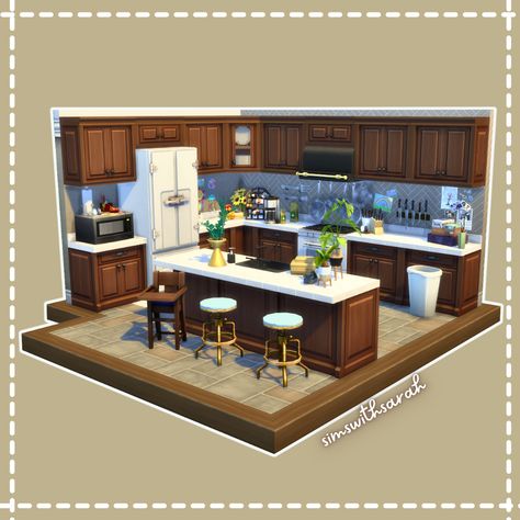 Sims 4 Base Game Kitchens, Sims 4 Kitchen Layout Ideas, Sims 4 Open Kitchen, Sims Big Kitchen Ideas, Sims 4 Basegame Kitchen No Cc, Sims 4 Family Kitchen Ideas, Sims 4 Inspo Base Game, Sims 4 No Cc Base Game, Base Game Sims 4 Kitchen