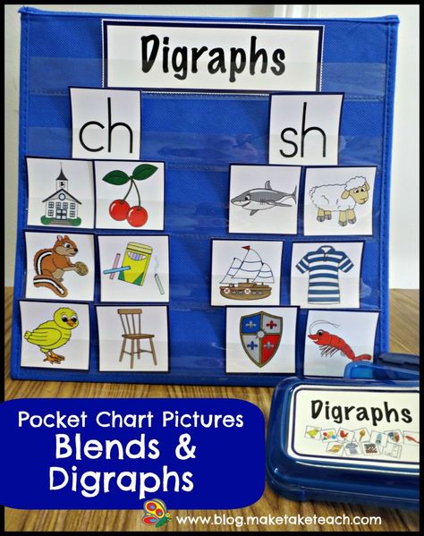 10/13- Even MORE pocket chart pictures for phonics!  Blends, Digraphs, Word Families, R-Controlled Vowels, and Vowel Teams. Great for centers or small group instruction, Pocket Chart Ideas, Teaching Motivation, Teaching Abcs, Pocket Chart Center, Pocket Chart Activities, Pocket Charts, Phonics Blends, Vowel Teams, Blends And Digraphs