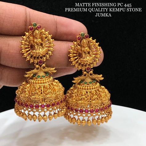 Temple Jumkhas, Jumka Gold Earrings Designs, Bridal Buttalu Gold, Gold Kamalu Buttalu, 12 Grams Gold Earrings, Gold Earrings Jumka Designs, Gold Jimiki Earrings Designs, Gold Earrings Indian Wedding Bridal, Gold Earing Design New Gold Earrings Designs New Model