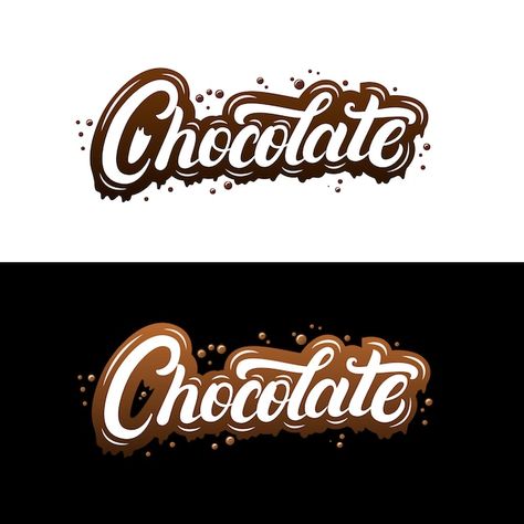 Chocolate hand written lettering with sp... | Premium Vector #Freepik #vector #typography-lettering #typography-quotes #quotes-lettering #motivational-typography Chocolate Typography, Chocolate Letters, Chocolate Logo, Retro Text, Calligraphy Ink, Hand Drawn Lettering, 3d Text, Handwritten Letters, Ink Illustrations